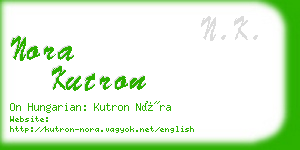 nora kutron business card